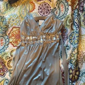 Silver Polyester Dress